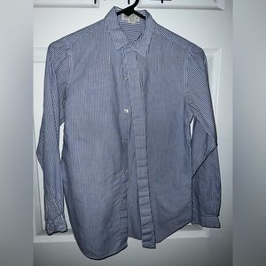 Blue/white striped button down